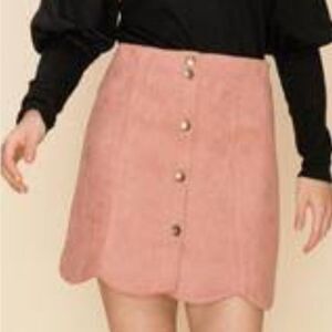 BRAND NEW HYFVE SCALLOPED SUPER SUEDE ABOVE THE KNEE LENGTH WOMEN"S SKIRT